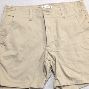True Craft Men's Beige Flat Front Shorts